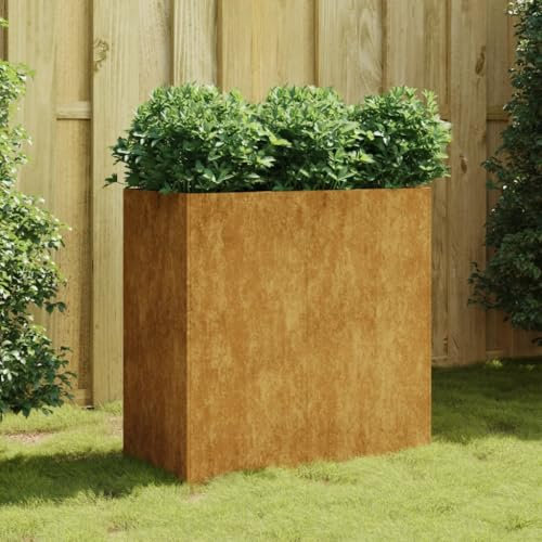 Xichuzi Pflanzkübel 80x40x80 cm Cortenstahl, Pflanzgefäße Außen, Blumentöpfe Garten, Blumenübertopf, Pflanzen Topf Groß - 824525