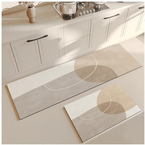 VHVYWY Küchenmatten-Set mit 2 Anti-Ermüdungsmatten, Läuferteppich für den Flur, gepolsterte, rutschfeste Teppiche, leicht zu reinigende Matten für Boden, Büro, Spüle, Wäsche 11,24 * 35in +18 * 71in