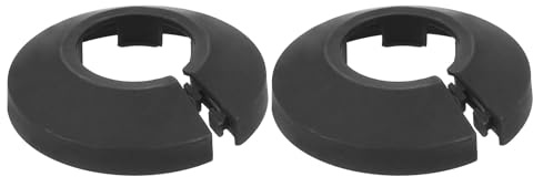 sourcing map Placa de escudo, 2 piezas de 20 mm, se adapta a 2 cm de diámetro exterior, brida dividida de tubería de agua, decoración de cuello, placas de cubierta de fontanería de plástico PP (negro)