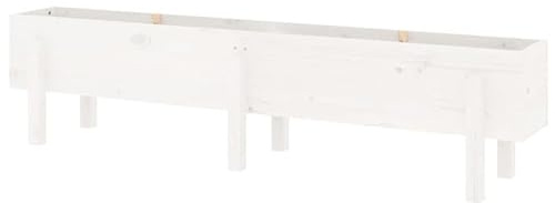 Aiuola rialzata in legno di pino massiccio, 160 x 30 x 38 cm, durevole e resistente alle intemperie, ideale per la coltivazione di ortaggi e fiori