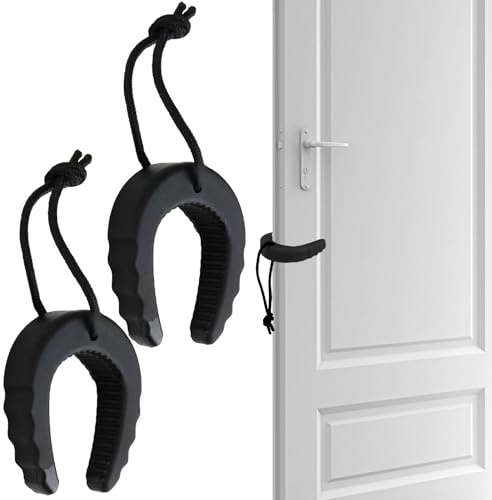 2 Stück Türstopper aus Gummi, Türkordel Klemmschutz, Universal-Tür- und Fensterkeile mit Einklemmschutz, Kindersicherung gegen Quetschungen für Haustiere und Kinder, Schwarz