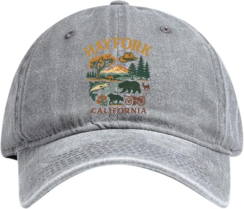 R and R Imports Hayfork California Keepsake Souvenir Gray Dad Hat – Unisex Soft Baseball Cap Gray