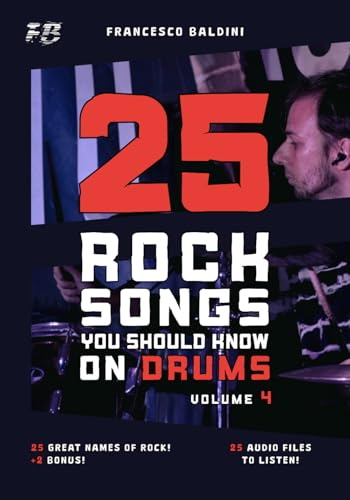 25 ROCK SONGS YOU SHOULD KNOW ON DRUMS (Volume 4): With Original Drum Sheet Music and MIDI Drum Tracks Inspired by the Greatest Rock Songs of All Time [English Edition]