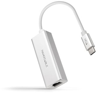 Nanocable Adattatore di Rete Ethernet USB-C (Gigabit 10/100/1000 Mbps, Nintendo Switch, PC, Laptop, Windows 10,8, 7, XP, Vista, Mac OS e Linux), 15 CMS