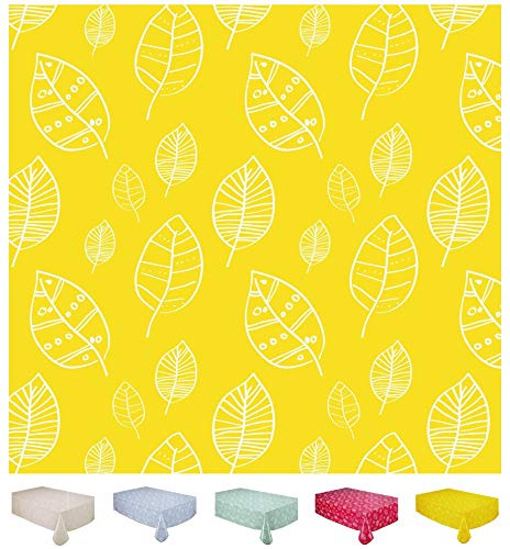 Home Direct Bordsduk vaxduk PVC rektangel 140 x 240 cm blad gul