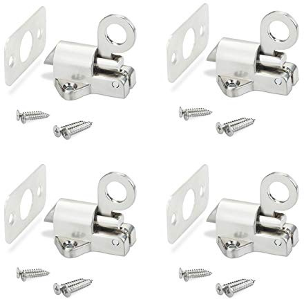 4-pack JUNKER Självstängande dörrbeslag (45 x 44 x 51,5 mm) Fjäderlåsregel för dörrar och klaffar till husvagnen och möbler.