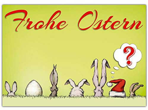 BREITENWERK A4 XXL Osterkarte OSTERMÜTZE mit Umschlag - lustige Premium Klappkarte für liebe Freunde Verwandte Kollegen - Frohe Ostern Karte