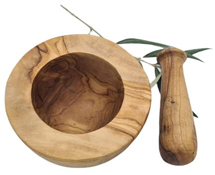 Prosudweb Mortier Bord Plat diamètre 14 cm en Bois d Olivier