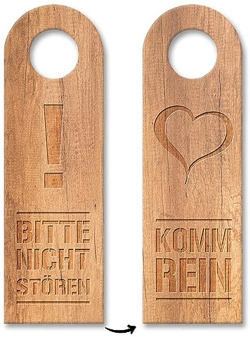 Bitte nicht stören oder Komm rein Türhänger in Holzoptik witziger Türhänger Geschenk für Mitbewohner