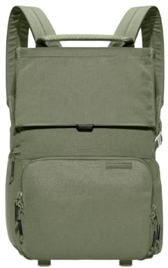 BREVITE - The Runner Kamera-Rucksäcke - Minimalistischer und reisefreundlicher Fotografierucksack, kompatibel mit Laptop und Zubehör, Grün, 18L, Kamera-Rucksäcke