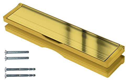 Keypak 12 Door Letter Box Letterplate (Gold/Polished Gold, 40-80mm)