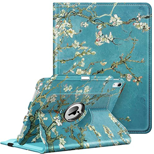 Fintie Drehbare Hülle für iPad (A16) 11. Generation 11 Zoll (2025), iPad 10. Generation 10,9 Zoll (2022) - [Eingebauter Stifthalter] 360 Grad drehbare Schutzhülle mit Standfunktion, Blossom