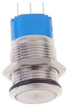 Mobestech Interruptores Botones Metalicos Interruptor Eléctrico Interruptor De Botón Interruptor De Bloqueo Automático Pequeño Interruptor Anillo Bote
