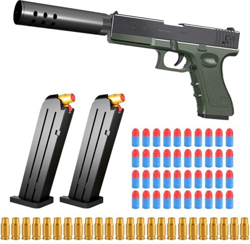 Pistola giocattolo, blaster in schiuma, giocattolo con pistola a proiettile morbido in schiuma, regali di compleanno per bambini, modello di pistola di simulazione (verde)