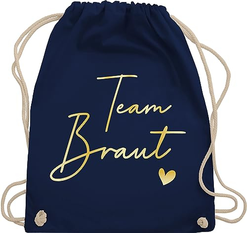 Turnbeutel Rucksack - JGA Junggesellenabschied Frauen - Team Braut Crew Bride - Unisize - Navy Blau - beutel brauttaschen bachelorette party junggesellinnenabschied tasche