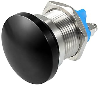 QUARKZMAN Pulsante Interruttore Momentaneo Metallo 19mm Nero 1pc