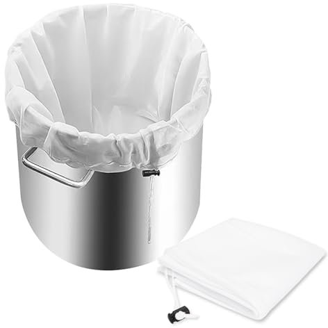 Realand 2-Pack 81 x 63cm Extra große Brew Bags, Wiederverwendbare Fine Mesh Sieb Tasche, Kordelzug Filter Tasche für Bier Brauen Cider Mead Wein Herstellung Supplies Brew in Einer Tasche