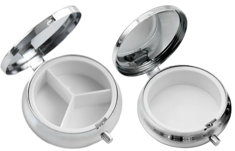 Lot de 2 boîtes à pilules pratiques en métal - Organisateur multifonction étanche et résistant à l'humidité - Convient pour les voyages et voyages d'affaires