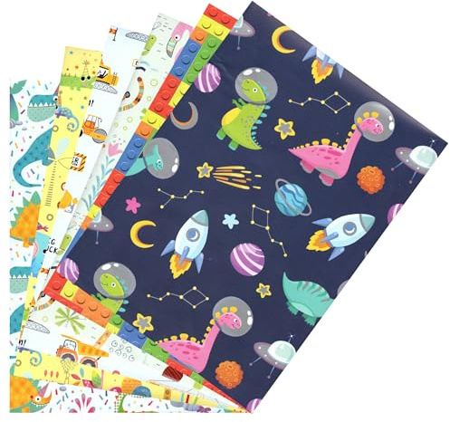 ARKRAFT Presentpapper set 6 ark XXL-format 90 x 65 cm förpackning utan plast (barn)