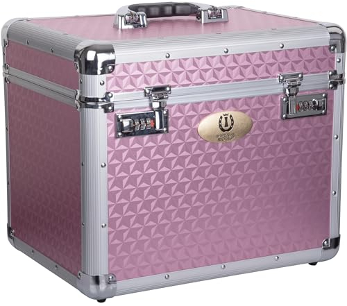 RL24 - Putzbox IRHShiny Imperial Riding | Putzkoffer für Pferde ohne Inhalt | mit Teilwänden & Spiegel im Deckel | Putzkasten in Pink | Pferdezubehör für die Pferdepflege | 38 x 28 x 32 cm