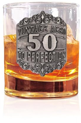De Walden Verre à whisky vintage en étain pour 50e anniversaire de mariage - 388,5 g - Cadeau pour homme