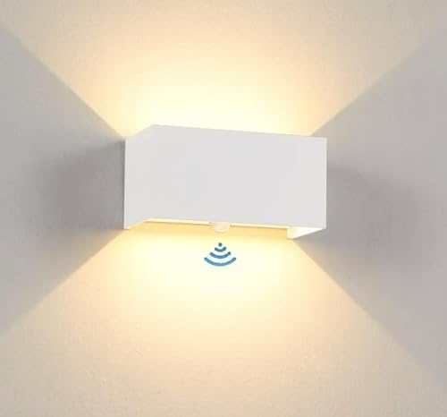 yovurond 20W LED Wandleuchte mit Bewegungsmelder 3000K LED Wandlampen Weiß Aussenleuchte Rechteckig Verstellbar Abstrahlwinkel Wandlampe mit Bewegungsmelder IP65 (warmweiß 3000K)