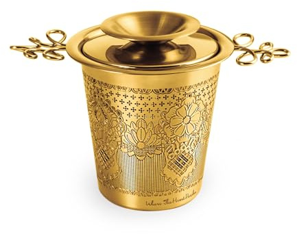 Tea Basket For Loose Tea Loose Leaf Tea Brewer Tea Infuser For Loose Leaf Tea Stainless Tea Infuser Fine Mesh Tea Infuser Tea Filter Strainer Tea Diffusers For Loose Tea Brewer For Loose Tea (Gold)