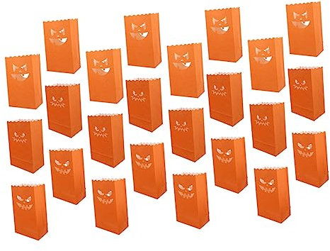 Artibetter 24stücke Teiliges Halloween Kürbis-taschen Feuerfeste Papiertüten Für Halloween-dekoration Accessoires Für Partys Zuhause Büro Und Cafés Lustiges Design Für Gruselige