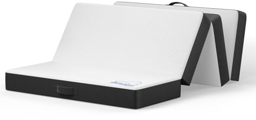 Faltmatratze kleines Doppelbett, 10,2 cm, einfache 4-lagige Aufbewahrung, waschbarer Bezug, Druckentlastung Camping, Wohnwagen, Reisen, Gäste (120 x 190 x 10 cm)