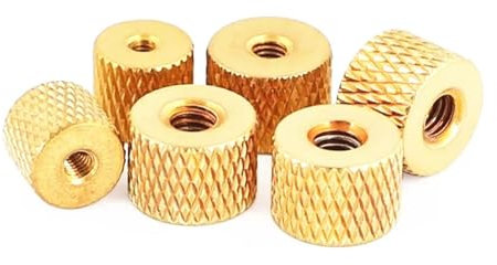 Écrou moleté en laiton M2 M2.5 M3 M4, 10 pièces, écrous à serrer à la main, moleté cylindrique torsadé, écrou en cuivre(M2.5-10pcs)