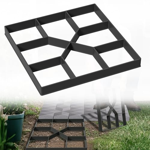 HENGMEI Molde de hormigón DIY para aceras, molde de encofrado, molde de fundición, molde para pavimento, plantilla, molde para terrazas, para hormigón, adoquines, placas de terraza (1 pieza,