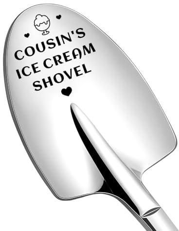 Little Big Cousin Birthday Gifts for Women Men Cousin Graduation Long Distance Gift from Sister Brother Funny Engraved Ice Cream Shovel Spoon Gift for Ice Cream Lover