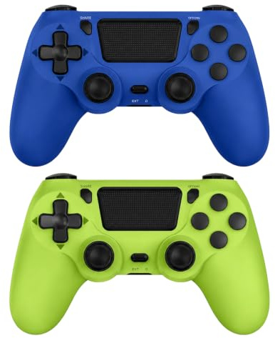 Glitfix Wireless Controller für P4,Game Controller Kompatibel mit P4/Slim/Pro, Gamepad Joystick mit 1000-mAh-Akku, Turbo-Funktion und Audiobuchse (5)