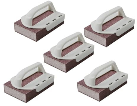 FRCOLOR 5piezas Esponjas Abrillantadoras con Mango Bloque De Lijado De Emery para Limpieza y Desincrustación De Cocina Resistentes y Cómodas para Fregar Utensilios