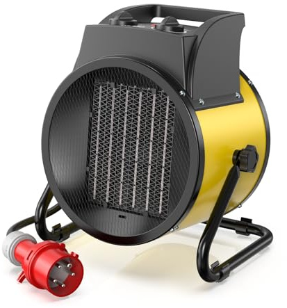 DAHTEC Electric Fan Heater 5000W - Fast Heating, Energy Efficient - Industrial Portable Ceramic Heaters - Adjustable Angle & Overheat Protection - Ideal for Construction Site, Garage, Greenhouse