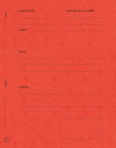Exacompta - Ref. 220105E – Caja de 5 paquetes de 25 carpetas de alegación «Par/Contra» – en tarjeta brillante – dimensiones 25 x 32 cm para documentos en formato A4 – color rojo
