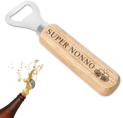 Regalo Nonno Apribottiglie Manico in Legno Regali per Nonno Compleanno Natale Festa Del Nonno Papà Cavatappi Regali per I Nonni Dai Nipoti Nipote Birra Regalo Utile Festa Dei Nonni
