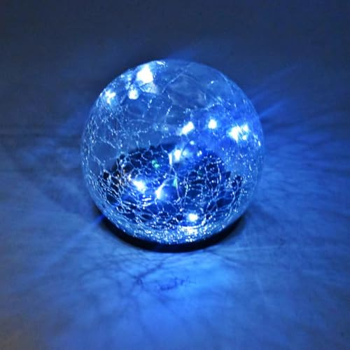 Solare luci del globo, impermeabile giardino crepe vetro luci solari, per Path Yard patio prato, decorazione all'aperto paesaggio giardino luci a sfera (Bianco, 10CM 20LED)