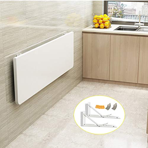 Tavolo a scomparsa da parete salvaspazio per sala da pranzo e computer, postazione di lavoro compatta per cucina, balcone o ufficio, colore bianco (40 x 30 cm)