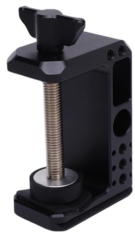 YUEHISY Monte della Fotocamera per Morsetto C, Fotografia in Alluminio C Morsetto con Base di Rilascio Rapido da 38 Mm 1 4 3 Fori di Localizzazione da 8 Pollici, per Scrivania del