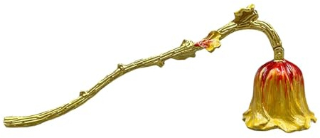 Candle Antique Extinguishing Tool Metal Unique Decorative Elegant Candle Candlesnuffer for Lovers Gifts, Golden red