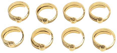 Srliya Anello in Oro Regolabile per Maglieria All'uncinetto, in Lega, da 8 Pezzi, Guida Dorata per Fai da Te con Ditali per Maglieria, Perfetto per Abiti, Costumi, Gonne