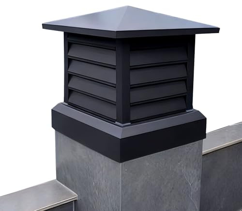 Cappello per Camino Cappa in Lega di Alluminio, Comignolo per Canne Fumarie da Tetto 250 300 350 mm, Copertura per Ventilazione Camin Alla Pioggia, Agli Insetti e Agli Uccelli(250x250 mm)
