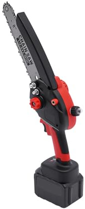 Mini Kettensäge mit Akku, 21V 8 Zoll Einhandsäge 20 cm Schnittlänge, 800W Elektrisch Handsäge 13.3m/s Kettengeschwindigkeit für Gartenarbeit Baumbeschneidung Holzschneiden