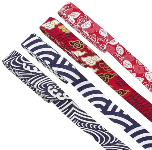 FINGERINSPIRE 10 m Langes Doppelt Gefaltetes Schrägband Mit Blumenmuster 20mm Breit 4 Farben Aus Baumwollgewebe Zum Annähen Für DIY Bastelprojekte Und Zur Verzierung von Kleidungsstückkanten