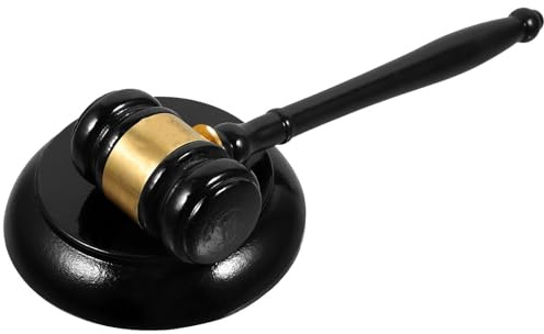 ifundom Wooden Judge Gavel Black Base Set – Small Hardwood Hammer for Auctions, Meetings, and Role Play – ’s Early Development Hammering