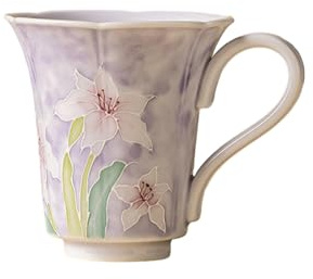 117ml/3.5oz ceramica fresca dipinta a mano viola giglio tazza di caffè europeo squisito personalizzato bere utensili-petalo tazza di caffè [Lite]