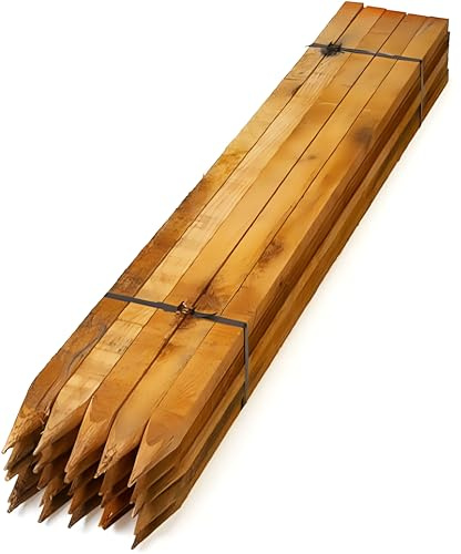 Tree Stakes 90cm (3ft) – Square Wooden Garden Stakes 32mm, Pressure Treated Timber Plant & Tree Support (Pack of 10)