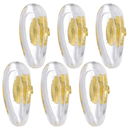 UKCOCO Plaquettes Nasales pour Lunettes Coussinets en Silicone, Antidérapantes, 6 Paires, Noyau Métallique Solide, Adaptées pour Usage Prolongé et Confort Nasal