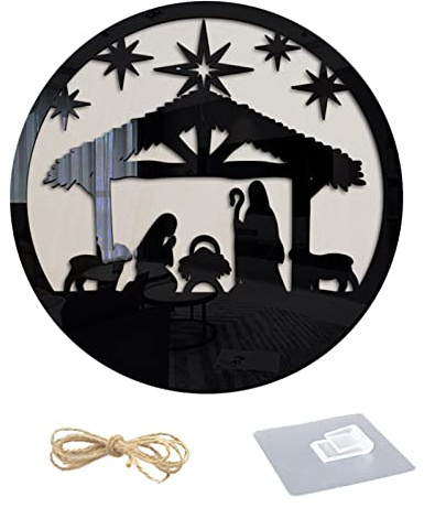 Einweihungsgeschenke Türhänger Weihnachtsschmuck Innen Wohnkultur Festliche Personalisierte Ornamente Begrüßungsschild Winterliche Ambiente Holztür Anhänger (Black, One Size)